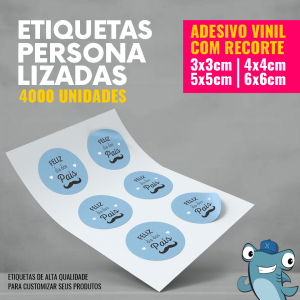 Etiqueta adesiva com recorte - 4000 unid