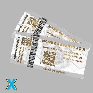 Ingresso para evento impressão metalizada   1/0  impressão em cor única 