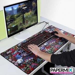 Mouse Pad Gamer 40x120cm Poliéster com Base Antiderrapante em Látex 40x120cm 4/0   