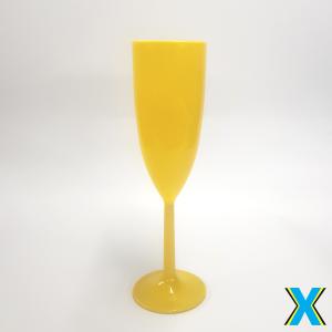 Taça Champagne Amarelo Leitoso Acrílico     