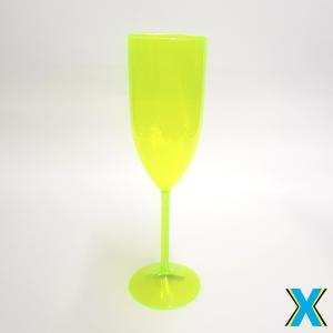 Taça Champagne Amarelo Transparente Acrílico     