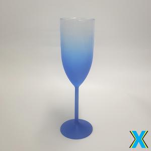 Taça Champagne Azul Degradê Acrílico     