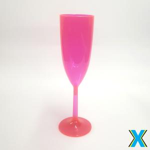 Taça Champagne Rosa Transparente Acrílico     