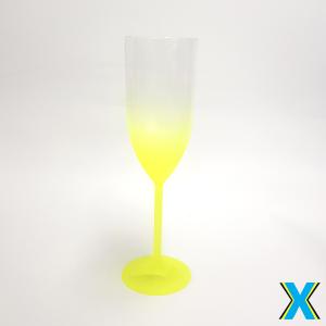 Taça Champagne Degradê Amarelo Acrílico     