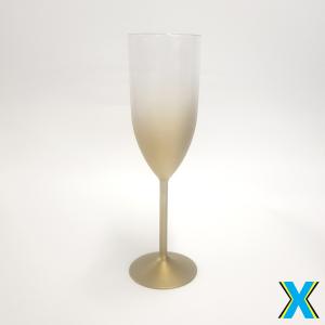 Taça Champagne Degradê Dourado acrílico     