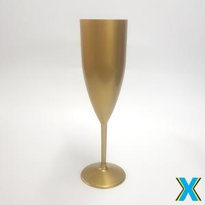 Taça Champagne Dourado Leitoso Acrílico     