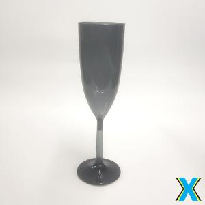 Taça Champagne Preto Transparente Acrílico     