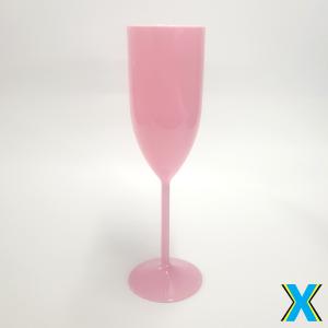 Taça Champagne Rosa Bebê Leitoso Acrílico     