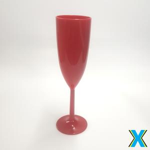 Taça Champagne Vermelho Leitoso Acrílico     