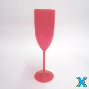 Taça Champagne Vermelho Transparente Acrílico     