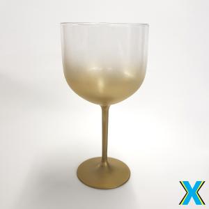 Taça Gin Degradê Base Dourado Acrílico     