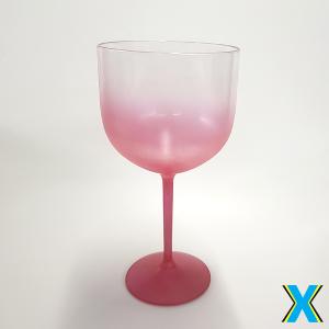 Taça Gin Degradê Base Vermelho Acrílico     