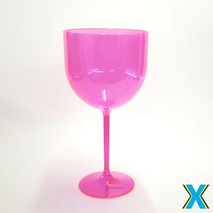 Taça Gin Transparente Rosa Acrílico     