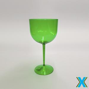 Taça Gin Transparente Verde Acrílico     