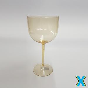 Taça Gin Transparente Dourado Acrílico     